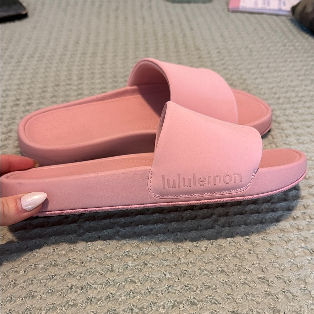 lululemon athletica Soft Pink Slide Sandals